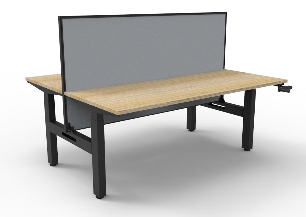 Boost Manual 2 Person Double Sided Workstation - With Screen
